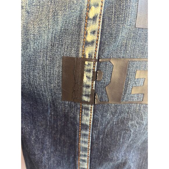 True Religion Denim Jacket Logo Mens sz L - Picture 5 of 11